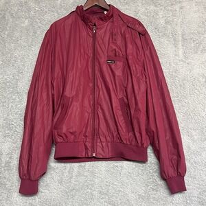 Members Only Jacket Mens 44L Lage Red Maroon Full Zip Bomber Racer Vintage 80s